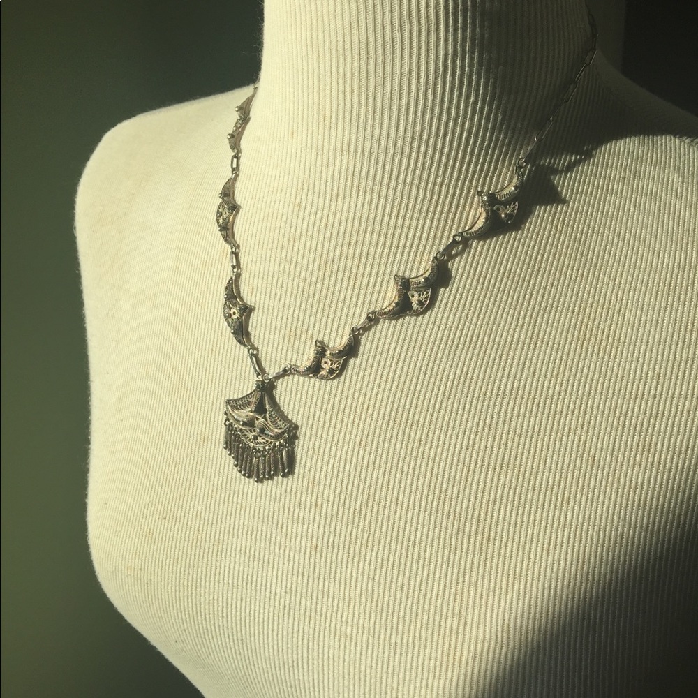 Vintage Yemeni Silver Necklace- Stunning - Picture 7 of 10